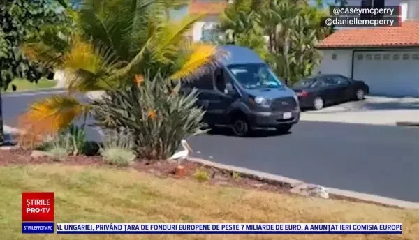 Un curier din SUA a livrat un colet pe acoperișul destinatarului. Momentul, surprins de camera de supraveghere