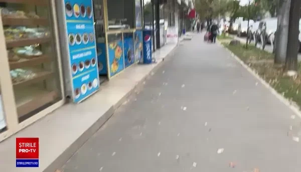 Imagini inedite în București. Un tânăr se plimbă cu o gâscă și o rață, pe trotuar. VIDEO