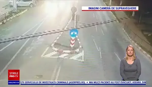 Accident demn de o cascadorie, la Constanța. Un șofer a sărit peste un sens giratoriu