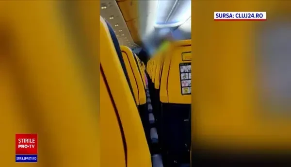 Scandal într-un avion pe aeroportul din Cluj. Un bărbat a fost dat jos, pentru că nu voia să își pună masca