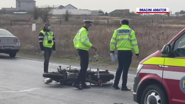 Accident în Voluntari. Motociclist grav rănit după impactul cu un autobuz
