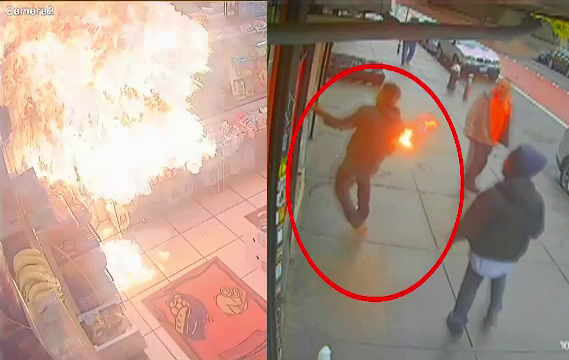 Magazin incendiat cu un cocktail Molotov de un client nemulțumit, la New York. „M-am trezit cu cioburi și flăcări în față”