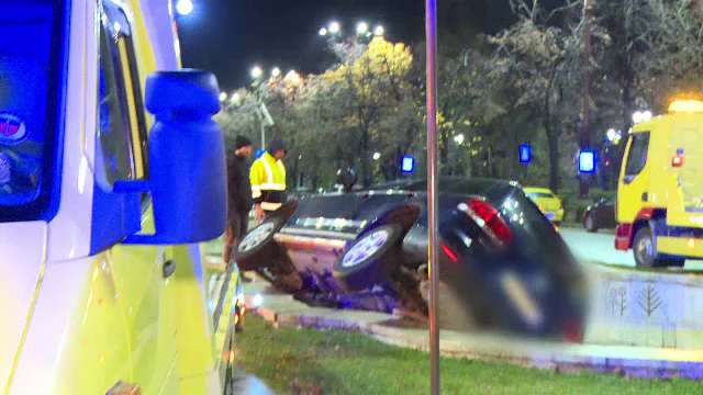 Vremea ploioasă, dar și viteza prea mare au condus la producerea unui nou accident pe străzile Capitalei