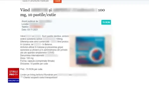 Medicii avertizează că medicamentele antivirale vândute pe internet pot fi periculoase