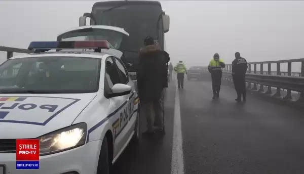Carambol în Mureș cu 21 de mașini, din cauza poleiului