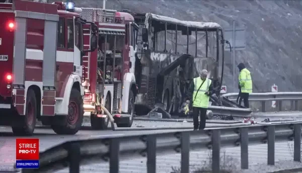 Tragedie înfiorătoare luni noapte, în Bulgaria. Un autocar plin a ars ca o torță