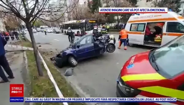 O șoferiță și tatăl ei au scăpat miraculos cu viață după ce au fost loviți de TIR, în Pitești. ”Nu ne gândeam că mai scapă”