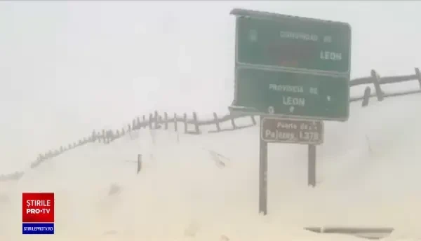 Zăpada a pus stăpânire pe multe zone din Europa. 14 localități din Spania sunt sub nămeți