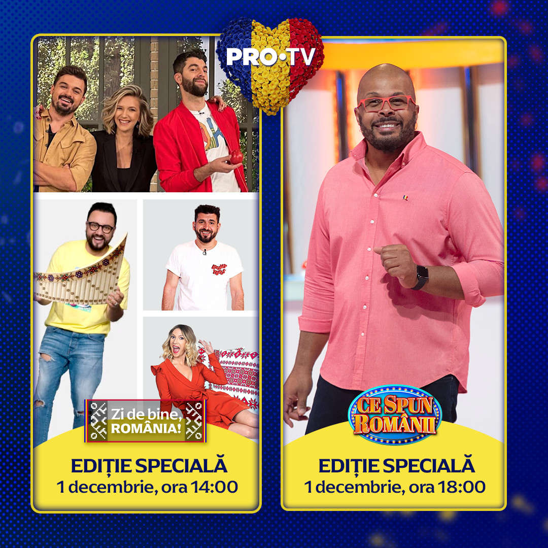 La mulți ani, România! La mulți ani Pro TV! De 1 decembrie, sărbătoarea începe cu tine!
