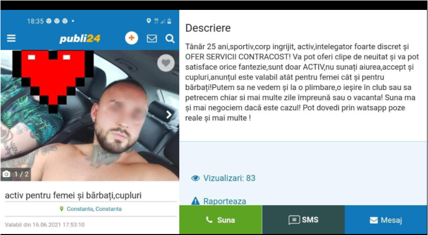 ”Glonț”, constănțeanul săltat de mascați după ce a amenințat un polițist pe Facebook, era escortă pentru femei și bărbați