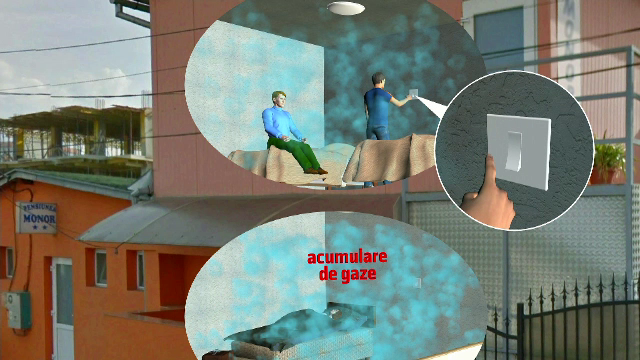 ANIMAȚIE GRAFICĂ. Pensiunea din Cluj a sărit în aer când cineva a aprins lumina. O scurgere de gaze, ignorată de două zile