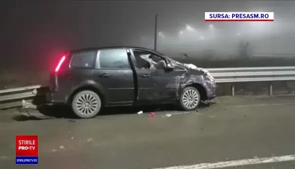 Italian oprit de polițiștii din Satu Mare cu focuri de armă și după ce au pus un TIR în fața lui. De ce fugea