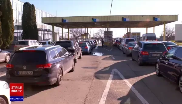 Trafic infernal la punctele vamale din vestul țării. Românii stau la cozi interminabile pentru a intra în țară