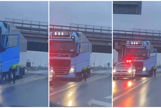 Cercetări după ce imagini cu un poliţist care îndreaptă arma spre un şofer au apărut pe reţelele sociale