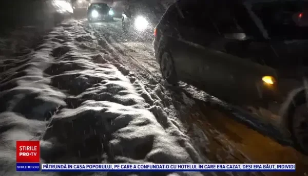 Ninsorile le-au dat bătăi de cap șoferilor din județele Moldovei. Mulți au plecat nepregătiți la drum