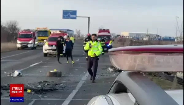 Accident cu opt victime, printre care cinci copii, lângă Timișoara
