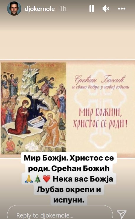 Novak Djokovic mesaj insta