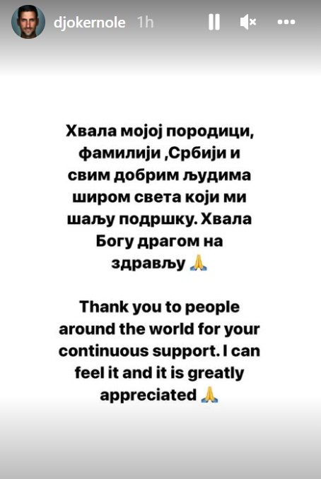 Novak Djokovic mesaj insta2
