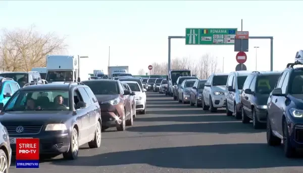Aglomerație la vămi. Românii se întorc în străinătate, după ce au petrecut sărbătorile acasă