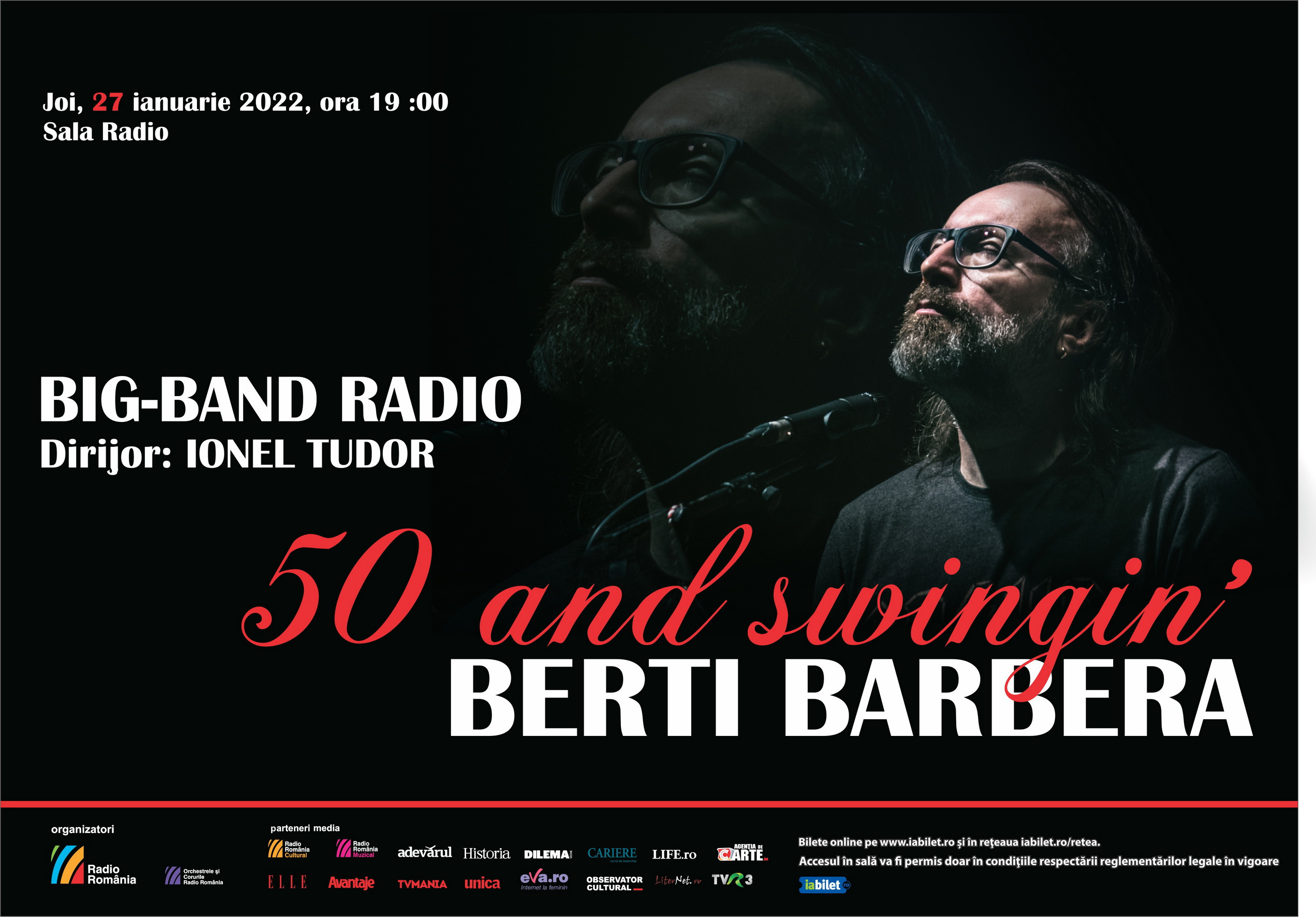 ”50 and swinging”. Concert aniversar Berti Barbera, alături de Big Band-ul Radio