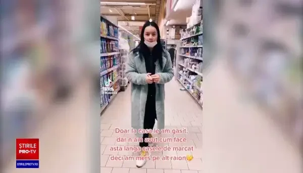 VIDEO O tânără s-a filmat în timp ce înțepa prezervative într-un supermarket din Sibiu. Poliția s-a autosesizat