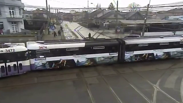 Accident între două tramvaie, în Timișoara. Impactul a fost surprins de camerele de supraveghere