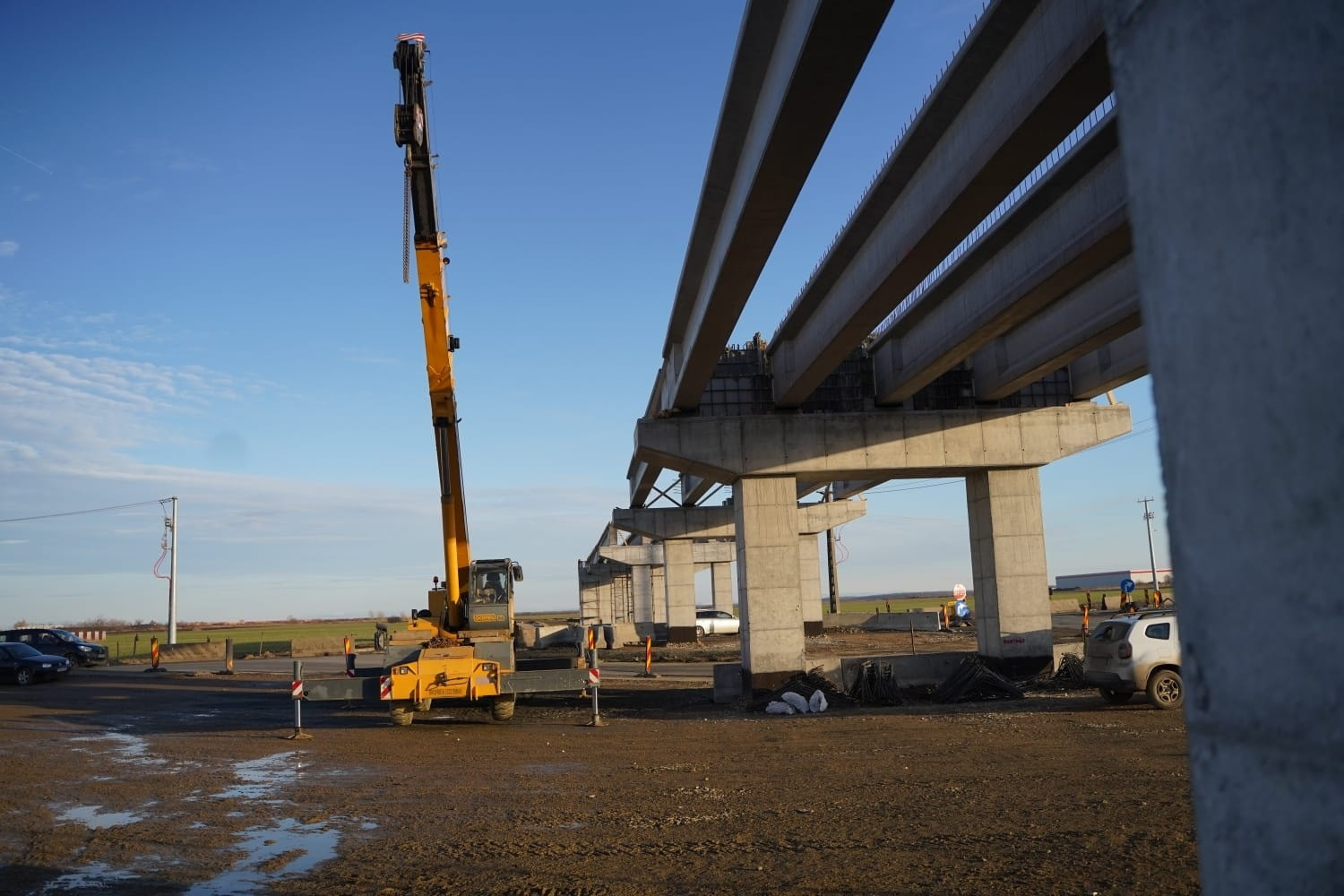 Cum evoluează lucrările la Centura Timișoara Sud. Sorin Grindeanu: „În 2 săptămâni s-au montat 22 de grinzi”