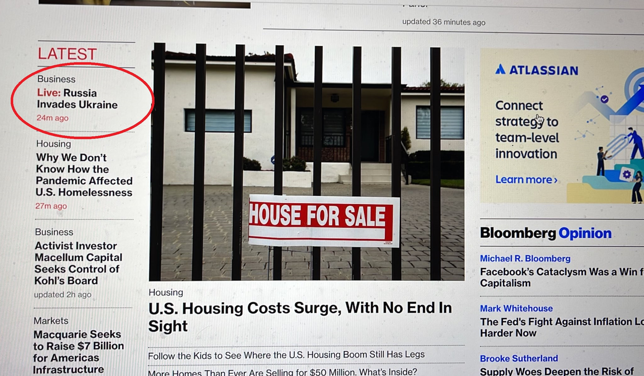 Bloomberg a anunţat din greşeală că Rusia a invadat Ucraina. Reacţia Kremlinului