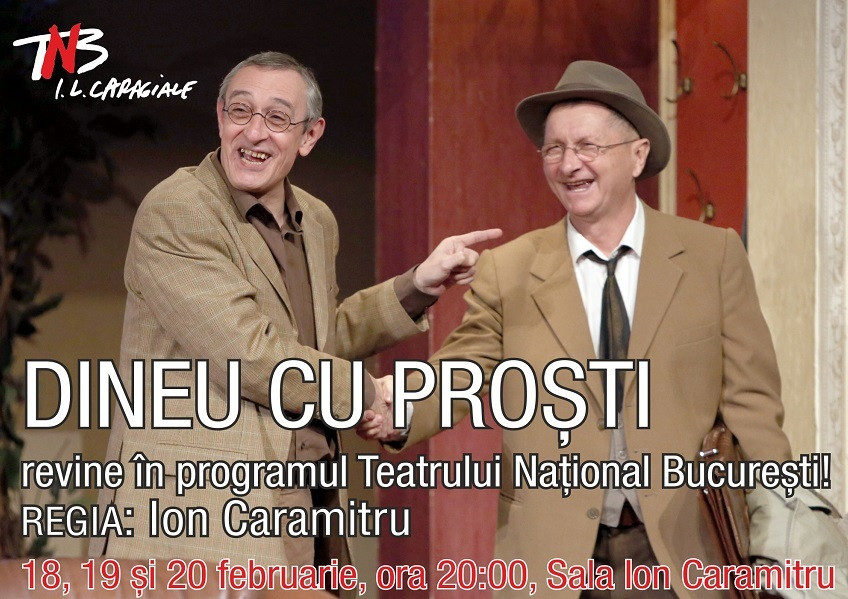 Cine îl înlocuiește pe Ion Caramitru în “Dineu cu proști”. Spectacolul revine la TNB