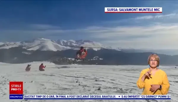 O alpinistă a căzut sute de metri printre stânci, în Munții Bucegi. Fata a fost salvată cu elicopterul SMURD