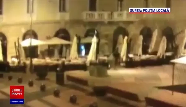 Hoți urmăriți în direct de polițiști cum furau din terasele din centrul Timișoarei
