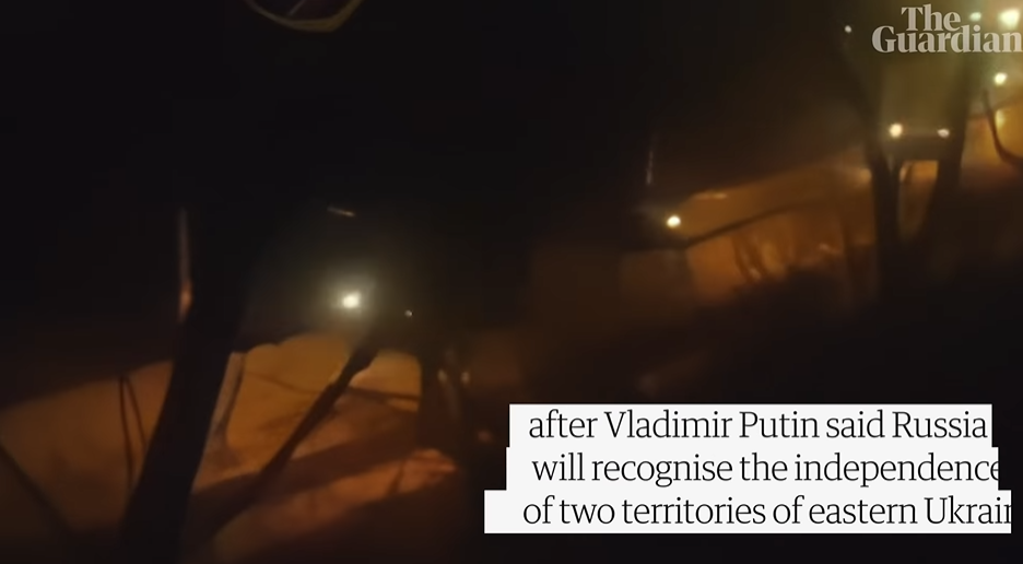 VIDEO. Convoaie de vehicule militare, filmate lângă Donețk după ce Putin a ordonat armatei să „mențină pacea”