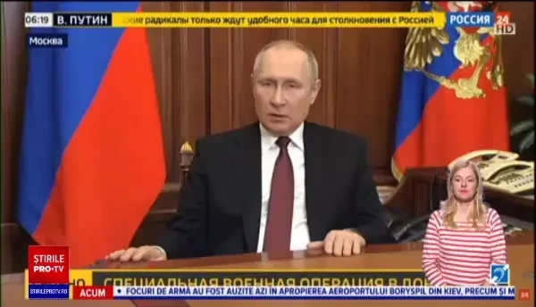 VIDEO. Anunțul prin care Vladimir Putin a început războiul în Ucraina