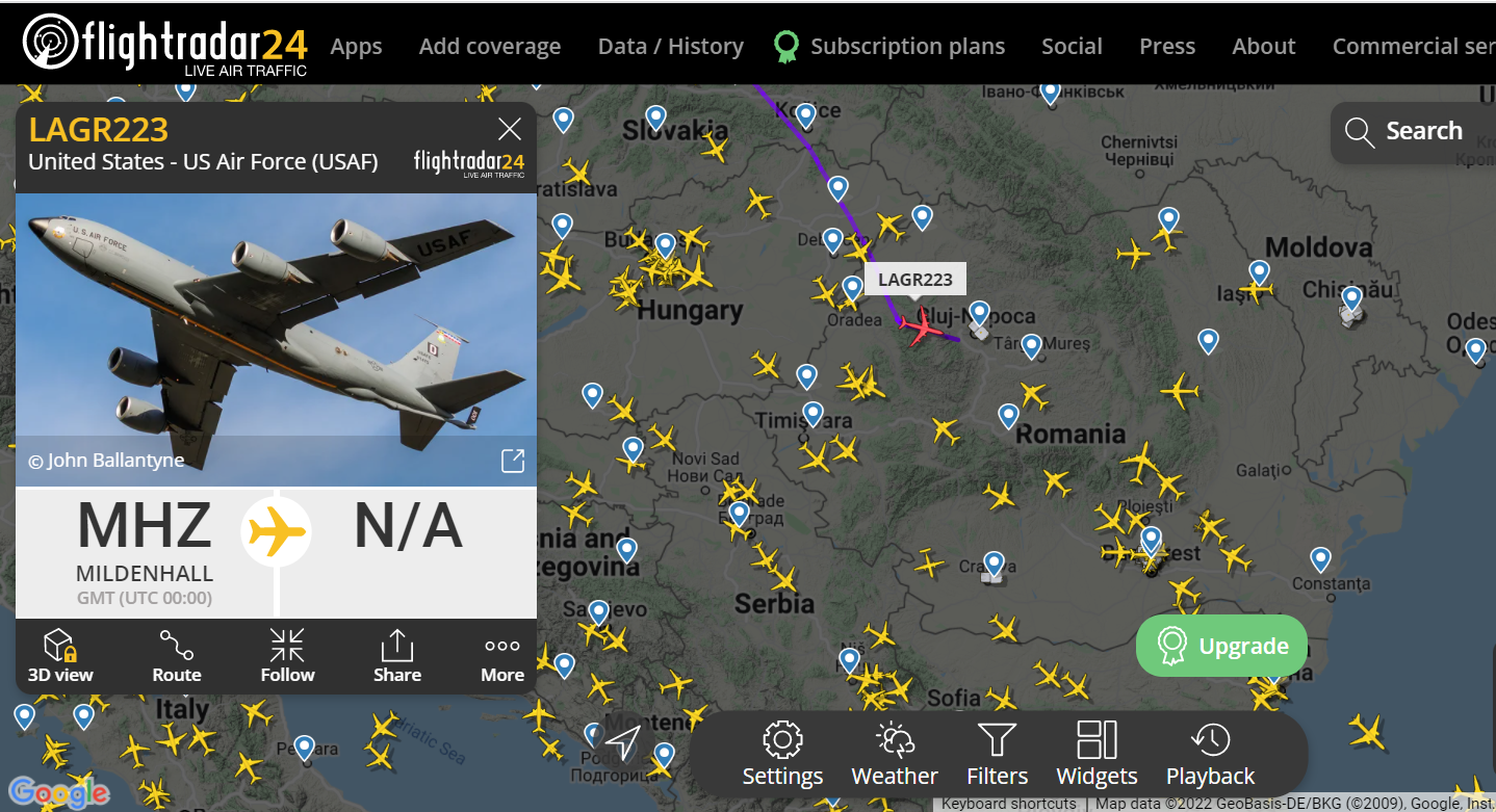 Avioane militare NATO survolează intens România. Granița cu Republica Moldova, cea mai atent supravegheată