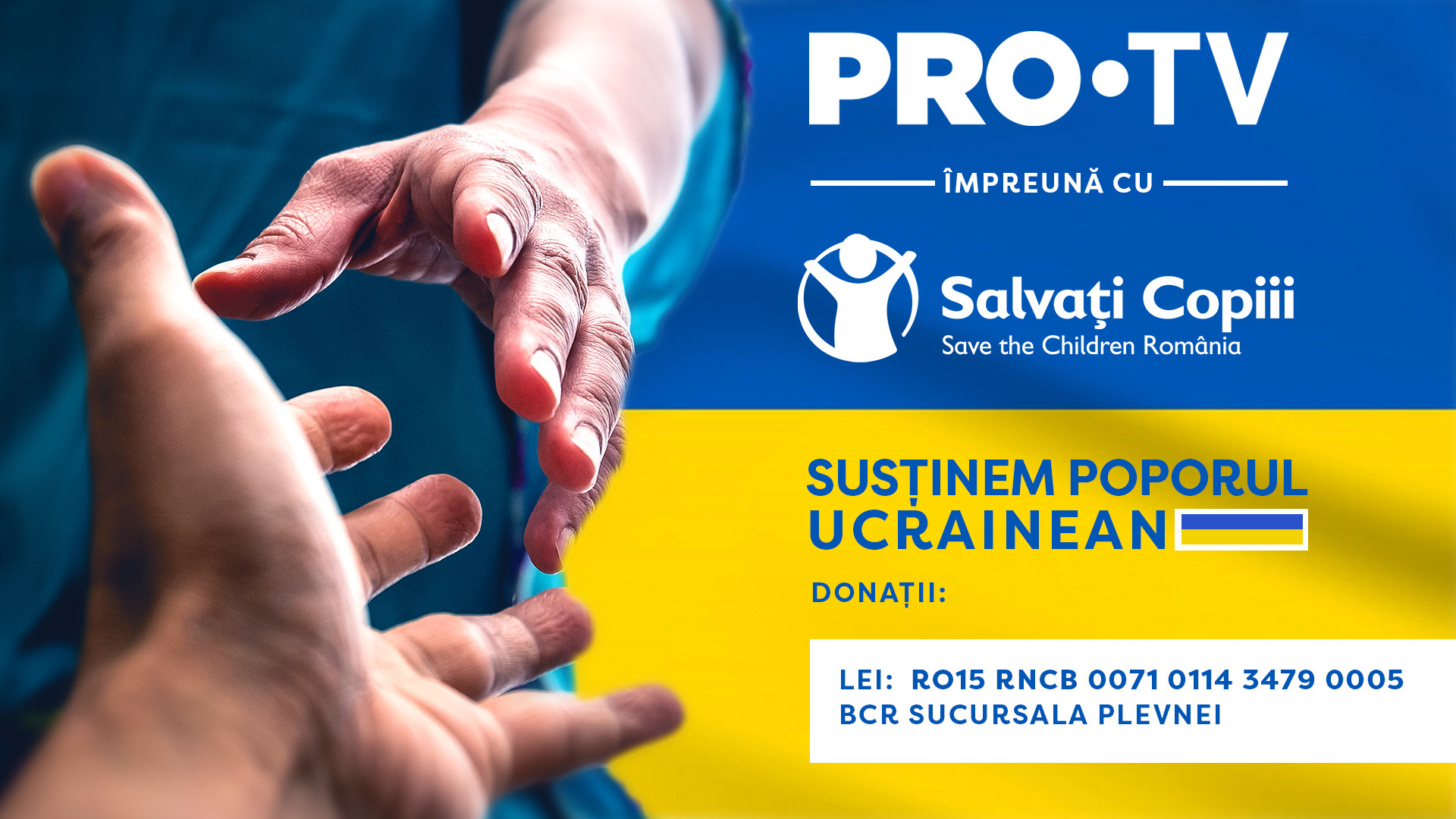 PRO TV și Salvați Copiii susțin poporul ucrainean. Cum puteți ajuta