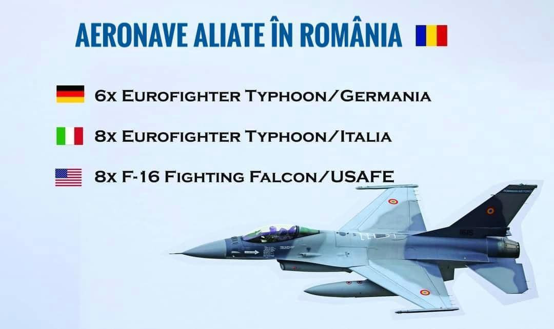 MApN anunță că 22 de avioane NATO vin în România: ”Misiuni de Poliție Aeriană Întărită”
