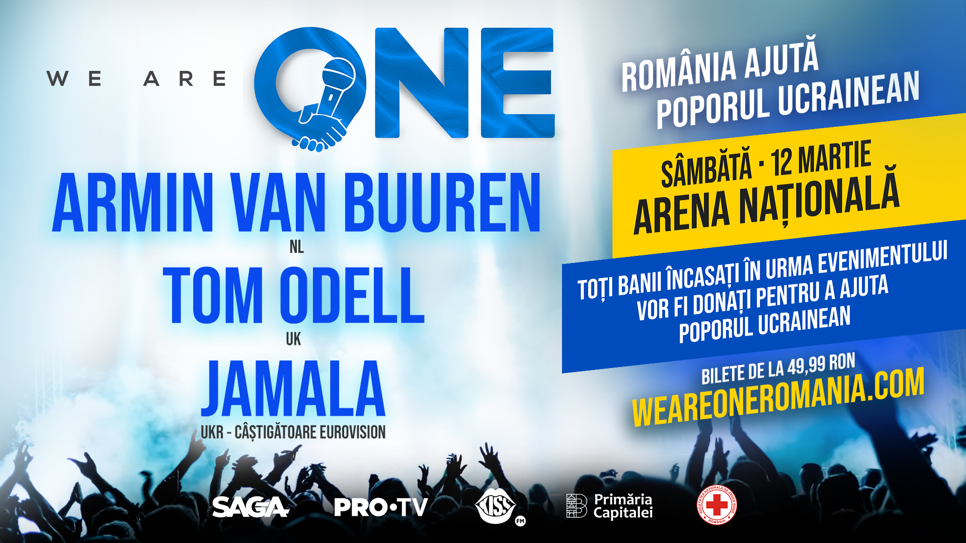 Cei mai îndrăgiți artiști ai lumii vin la București! Armin van Buuren, Tom Odell și Jamala urcă sâmbătă pe scena WE ARE ONE