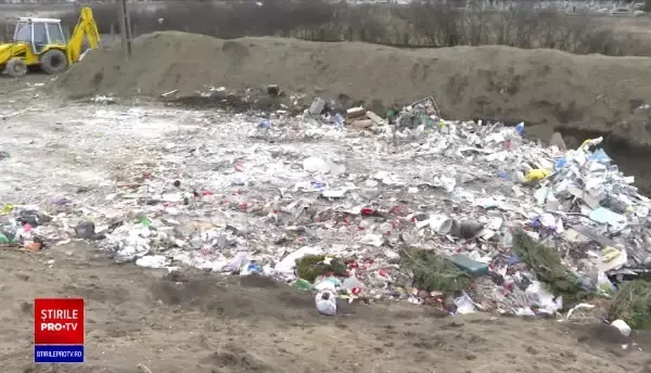 O groapă clandestină de gunoi a fost descoperită la marginea orașului Timișoara