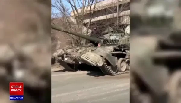 Rușii s-ar fi apropiat și mai mult de Kiev. Blindate rușești, prinse în ambuscadă