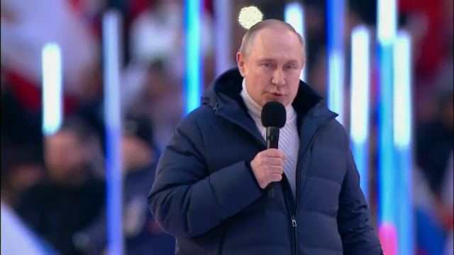 Ce a spus Vladimir Putin după ce transmisiunea discursului său a fost întreruptă. VIDEO