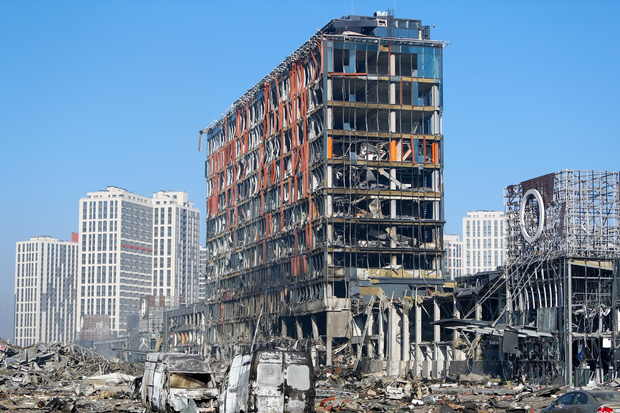 mall, bombardament, Kiev, Ucraina