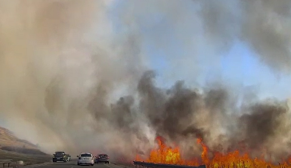 Un incendiu de vegetație a perturbat traficul rutier pe centura orașului Cluj-Napoca