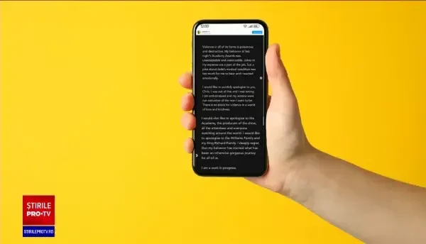 Wil Smith și-a cerut scuze în scris pentru palma dată lui Chris Rock. „Sunt jenat”