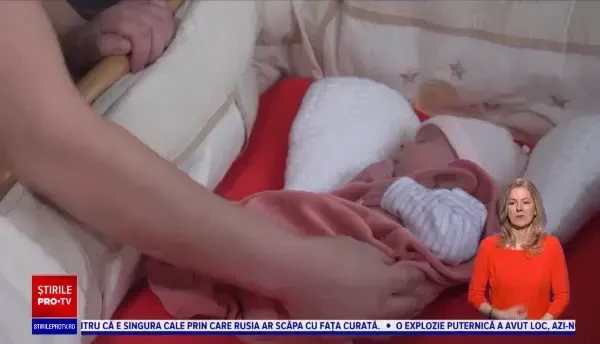 Refugiata găzduită de preotul din Veștem a născut o fetiță. Evelina e minunea din viața familiei de zece suflete