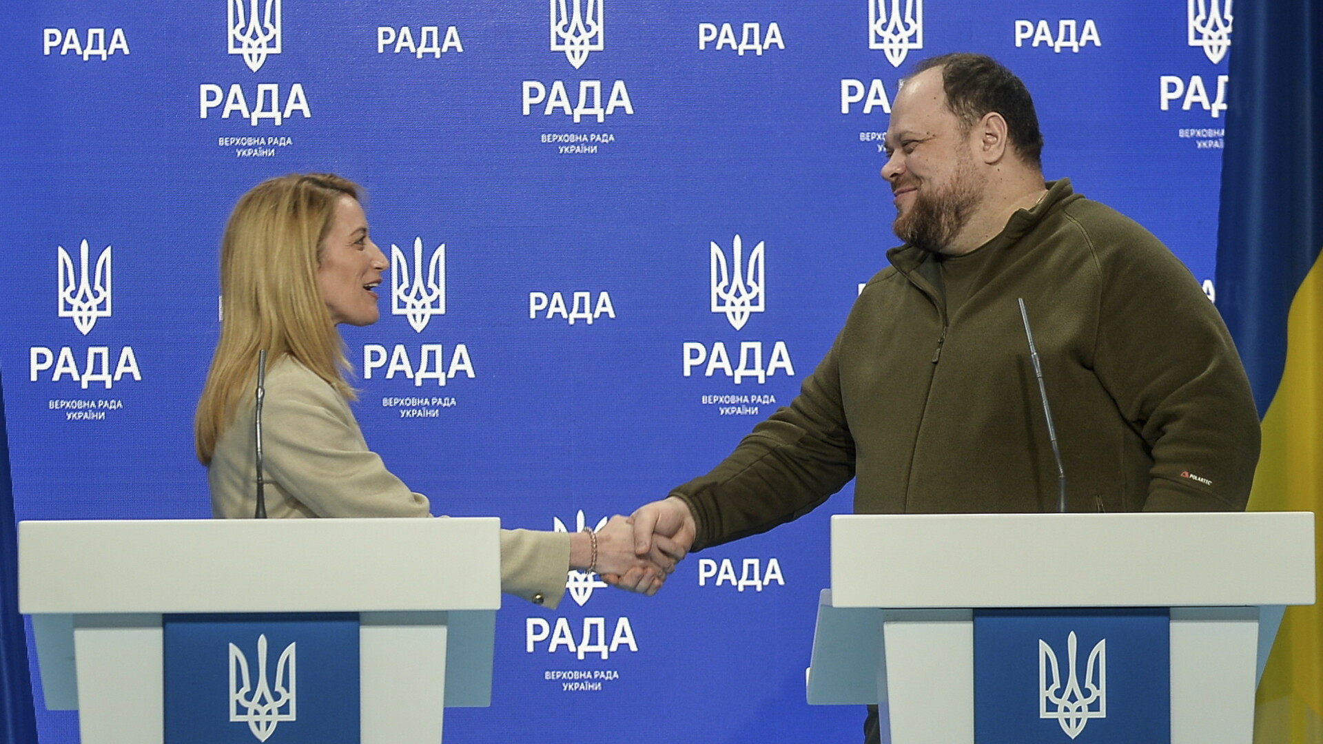 Preşedinta Parlamentului European, vizită la Kiev. Mesaj pentru ucraineni: "Vă vom ajuta să reconstruiţi oraşele şi satele"