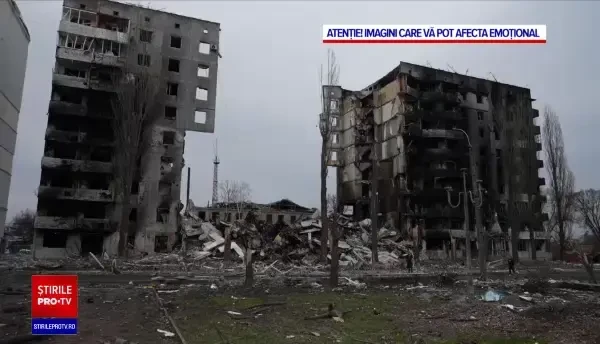 Imagini de la măcelul din Bucea. Momentul în care două blindate rusești deschid focul asupra unui localnic