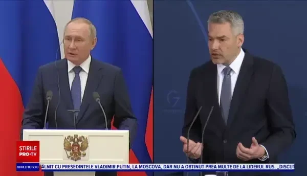 Cancelarul austriac s-a întâlnit cu Vladimir Putin, la Moscova, dar nu a obţinut prea multe de la președintele Rusiei