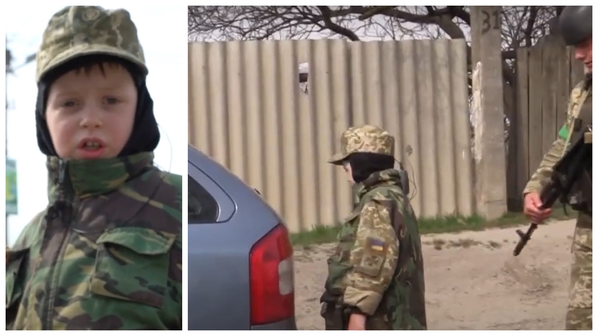 "Curajul nu are vârstă". Un băiat de 6 ani ajută polițiștii de frontieră la un punct de control lângă Harkov. VIDEO