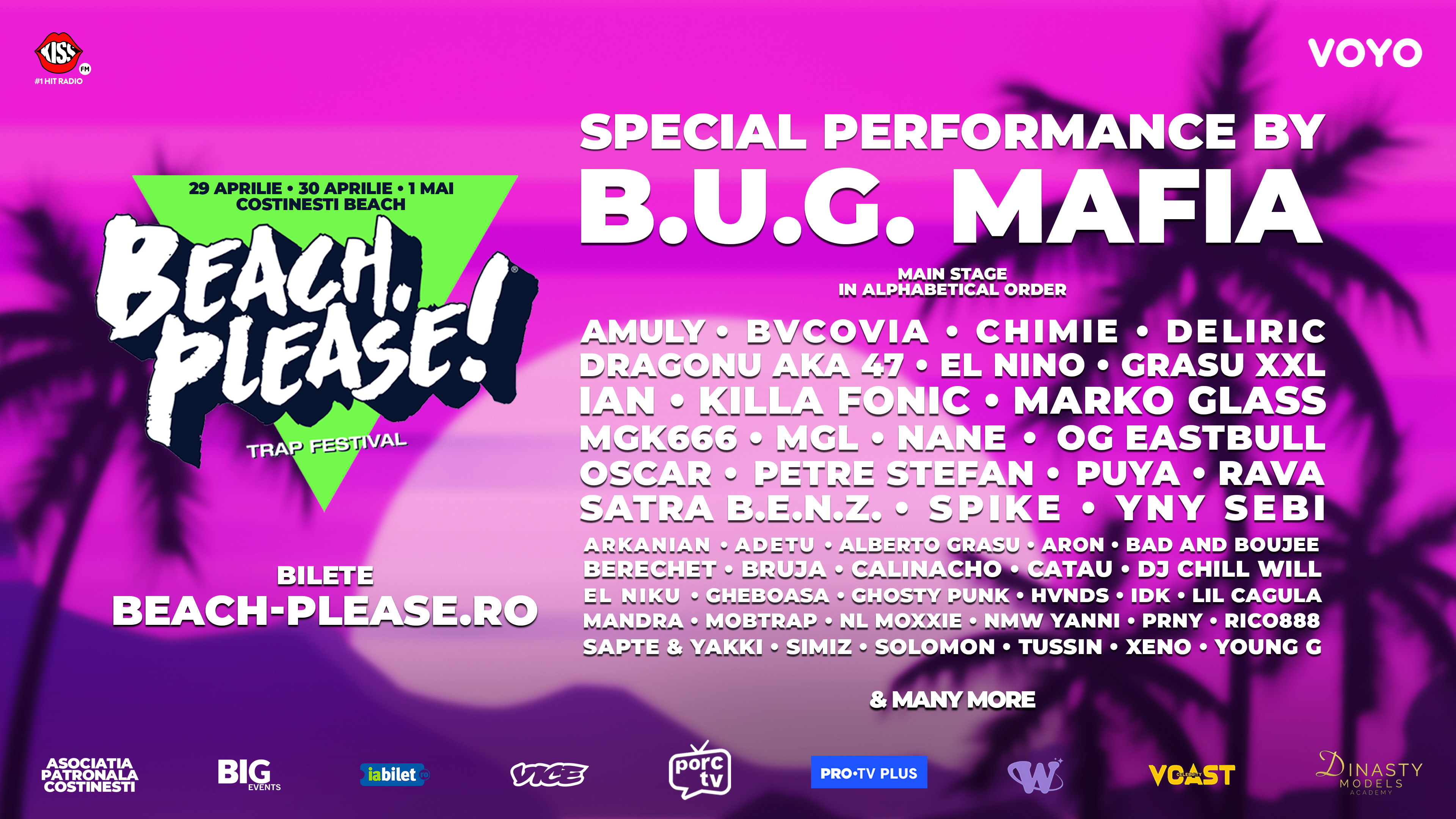 Festivalul Beach, please!, live pe VOYO. BUG Mafia: „Îi așteptăm acolo pe toți cei ce iubesc muzica rap și trap”