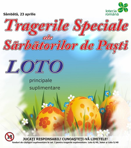 Rezultate Loto 6 din 49 din 23 aprilie. Tragerile duble de Paște